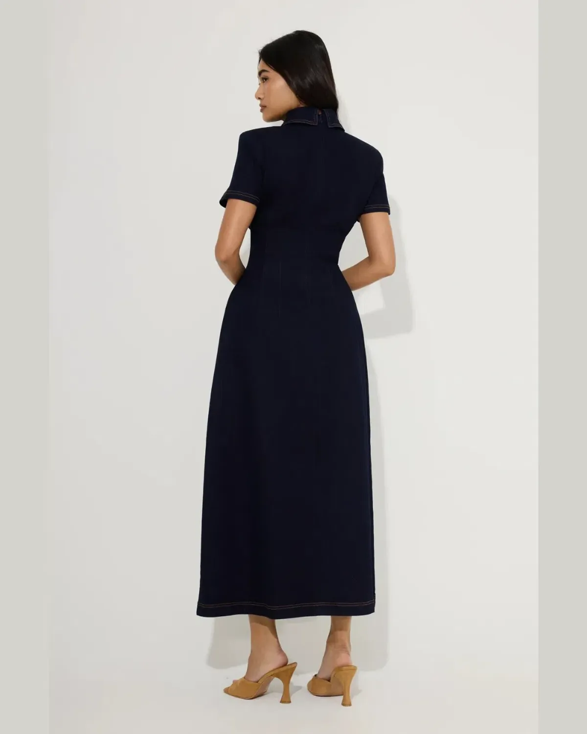 Odd Muse Denim Collared Midi Dress; Indigo; S / AU 8 - Image 2
