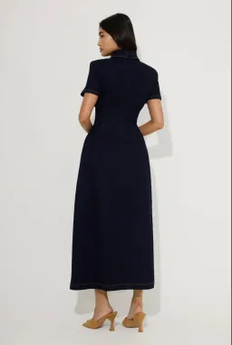 Odd Muse Denim Collared Midi Dress Indigo Size L / AU 12 for rent on The Volte - image 2