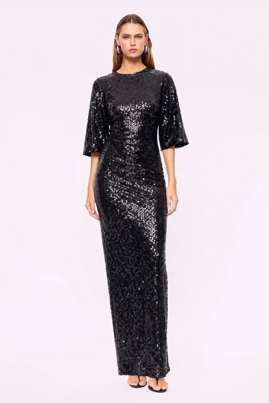 Suboo Ava Sequin Cape Maxi Dress; black sequin; M / AU 10 for rent on The Volte - main image