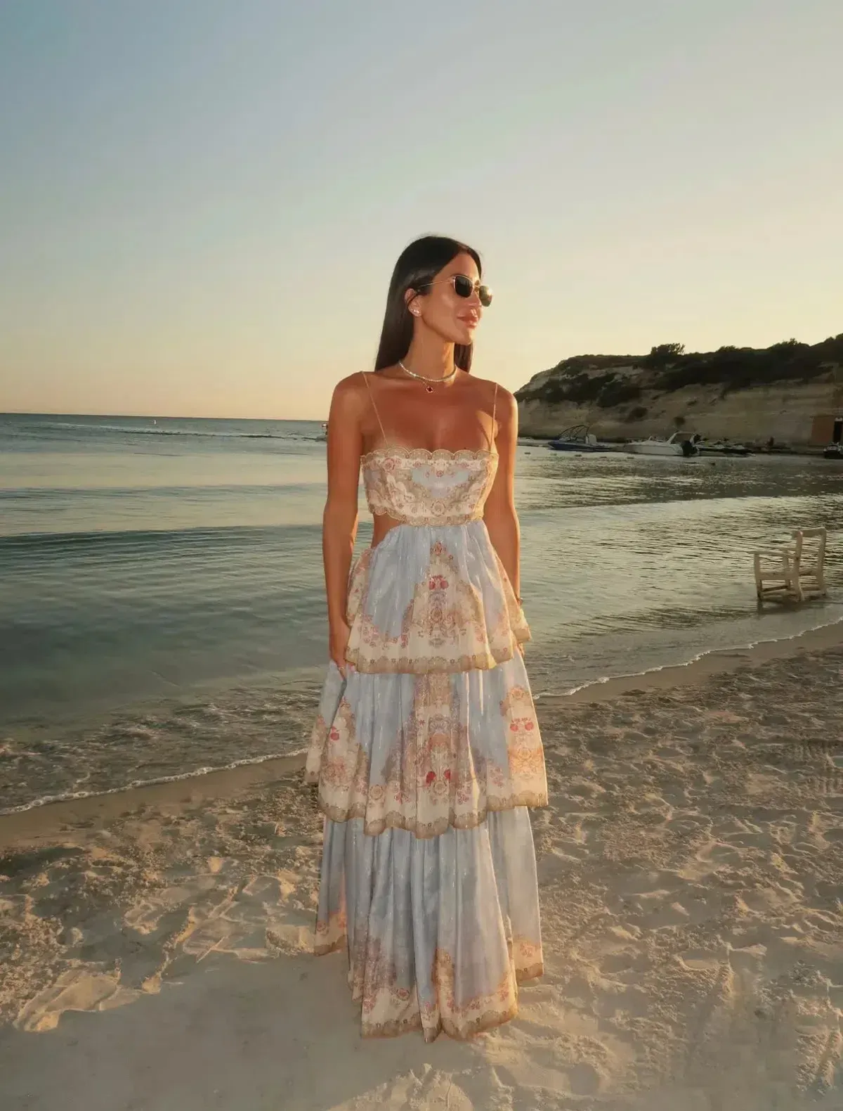 Zimmermann The Daylight Tiered Maxi Blue Size 0 / AU 8 - Image 1