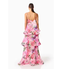 Elliatt Armani Tiered Maxi Dress in Pink Floral Size S/AU8 for rent on The Volte - image 4