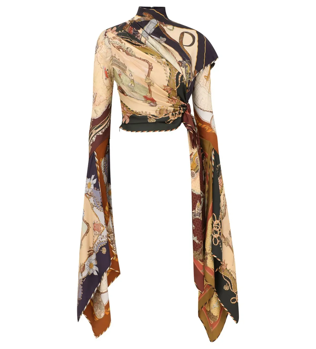 Zimmermann Valiant Draped Scarf Top Print Size 1/AU 10 - Image 1
