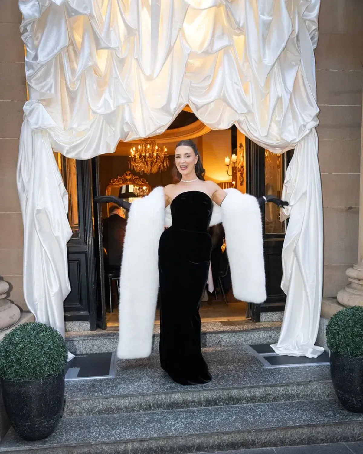 MUGLER velvet gown dress black size 8AU re/edit le ritz black gown - Image 1