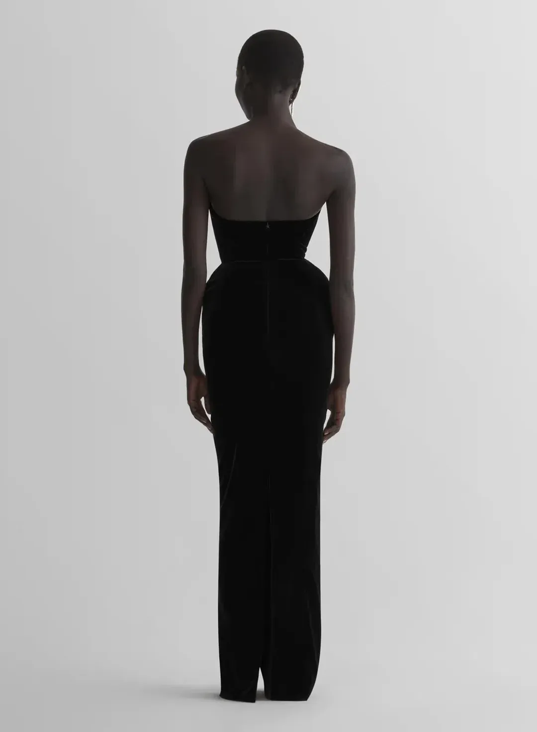 MUGLER velvet gown dress black size 8AU re/edit le ritz black gown for rent on The Volte - main image