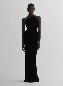 MUGLER velvet gown dress black size 8AU re/edit le ritz black gown for rent on The Volte - image 1