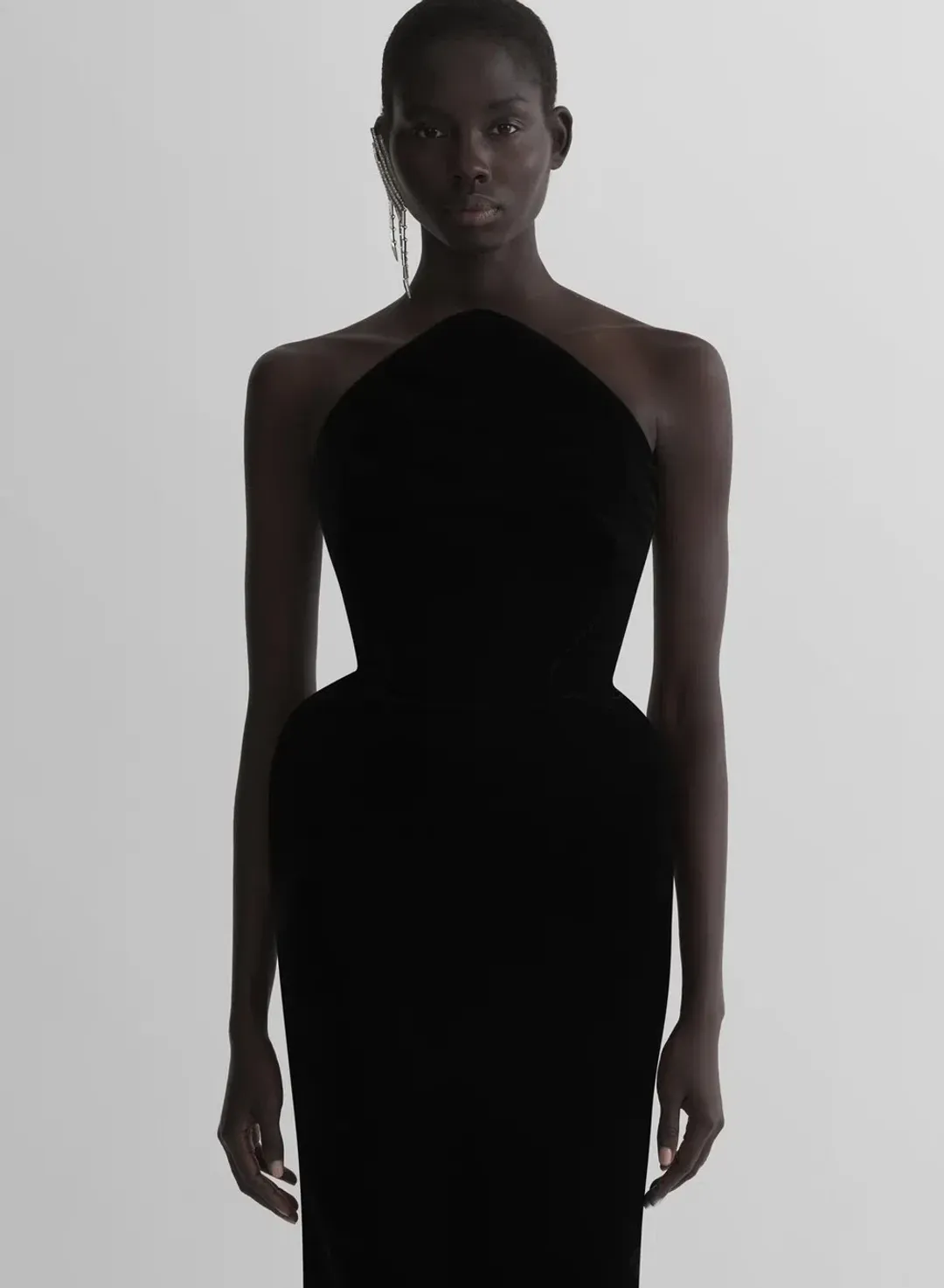 MUGLER velvet gown dress black size 8AU re/edit le ritz black gown for rent on The Volte - main image