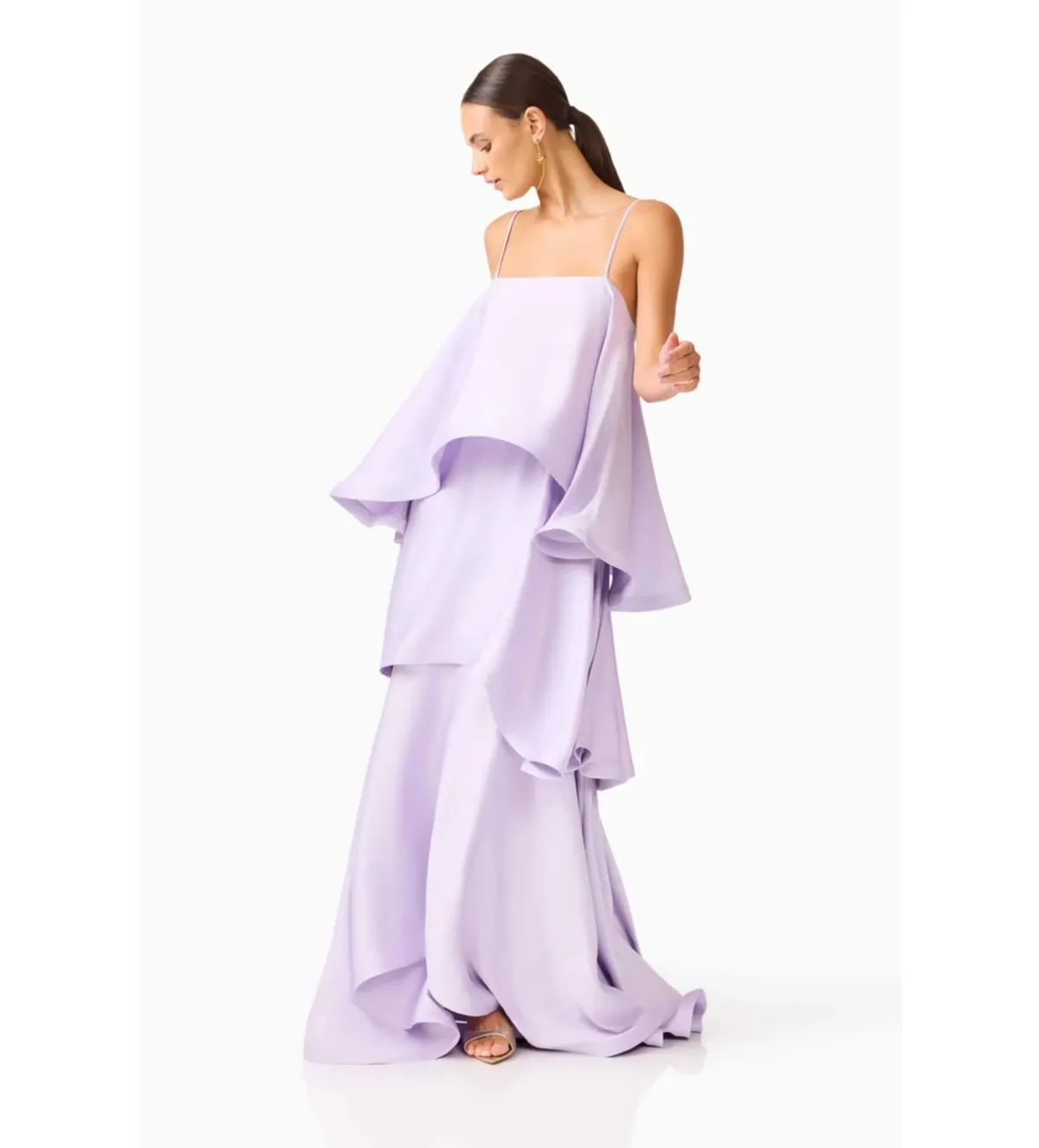 Elliatt Tilly Tiered Maxi Dress in Purple Size M/AU10 - Image 4