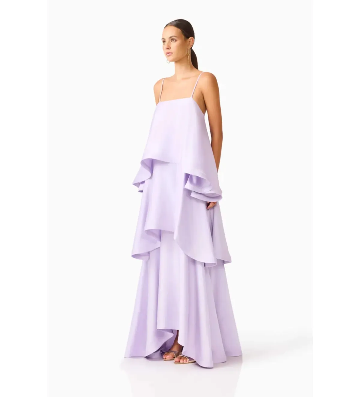 Elliatt Tilly Tiered Maxi Dress in Purple Size L/AU12 - Image 2