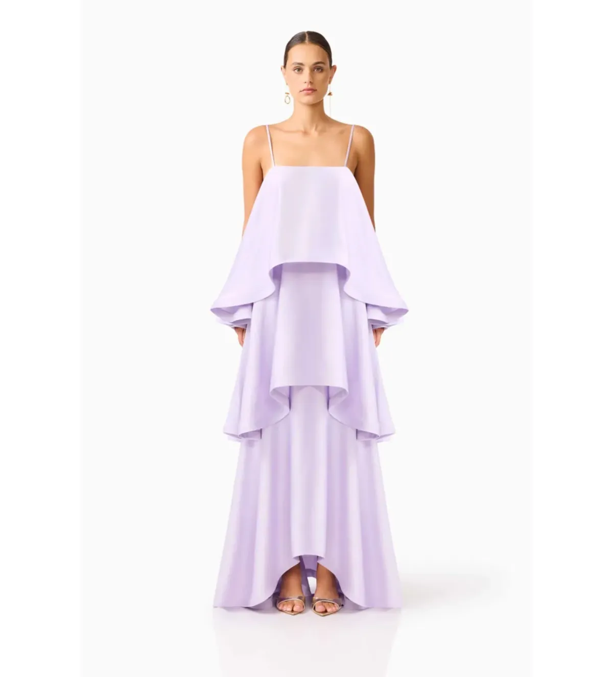 Elliatt Tilly Tiered Maxi Dress in Purple Size L/AU12 - Image 1