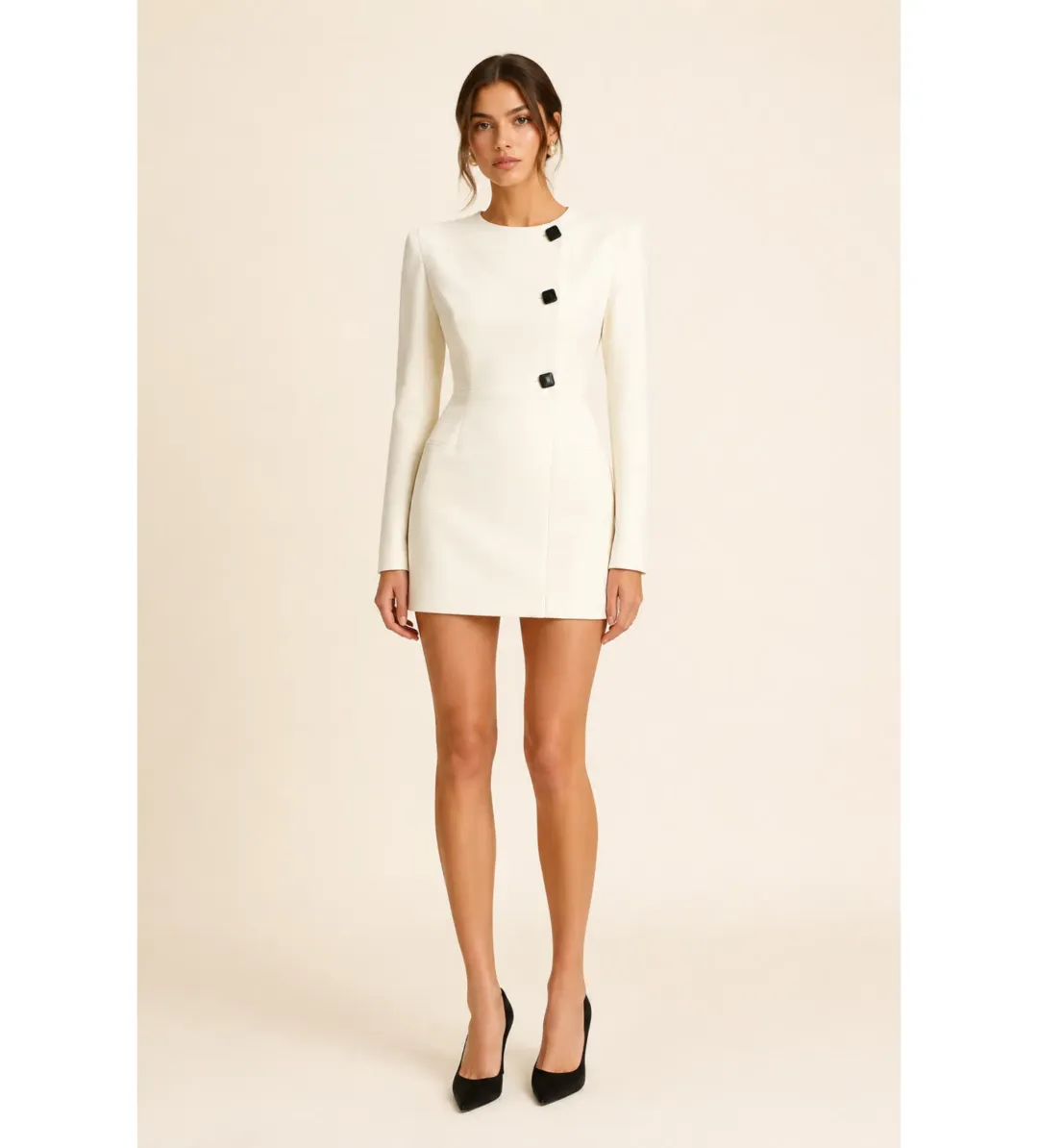 Rachel Gilbert Finley Mini Dress in Crème Size AU8 for rent on The Volte - main image
