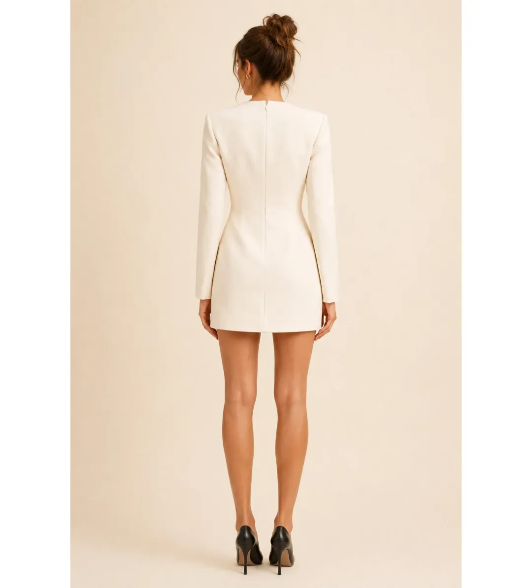 Rachel Gilbert Finley Mini Dress in Crème Size AU8 for rent on The Volte - main image