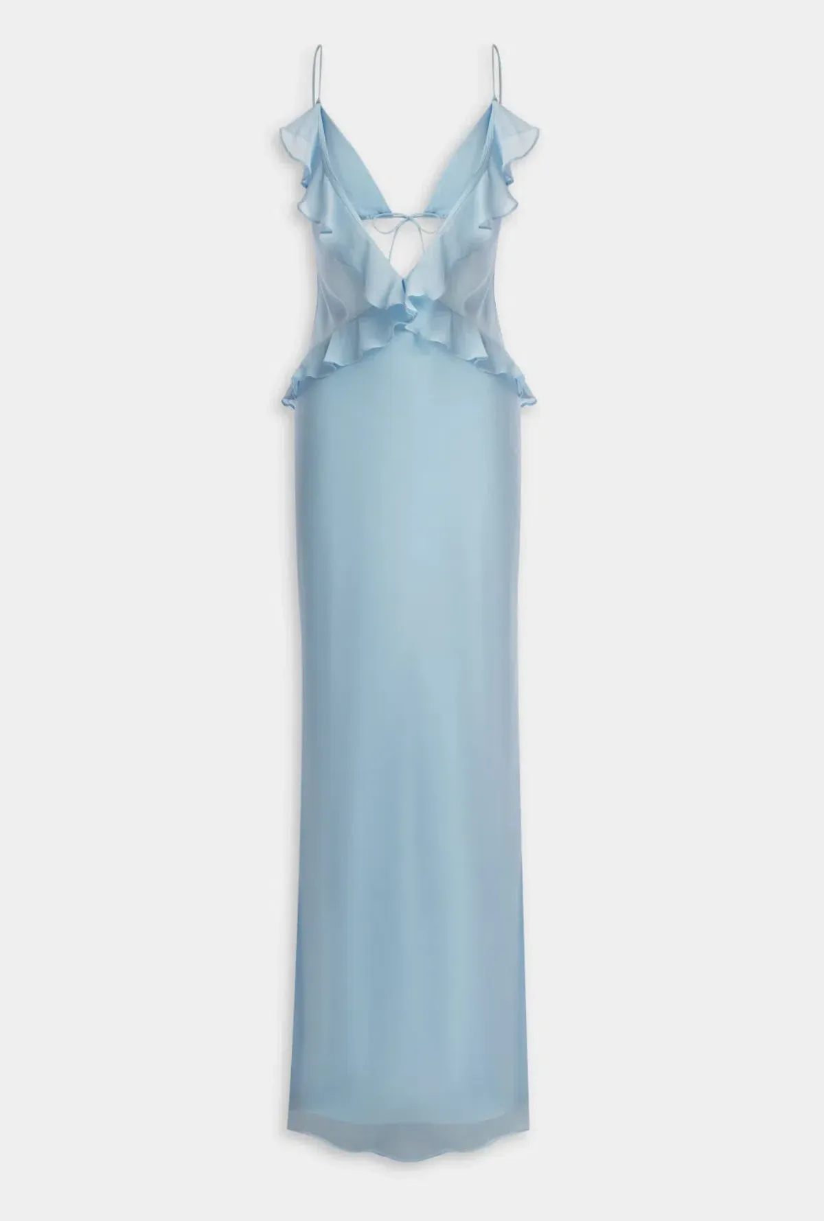 Venroy Silk Bralette Ruffle Maxi Dress Blue size Small / AU 8 - Image 5
