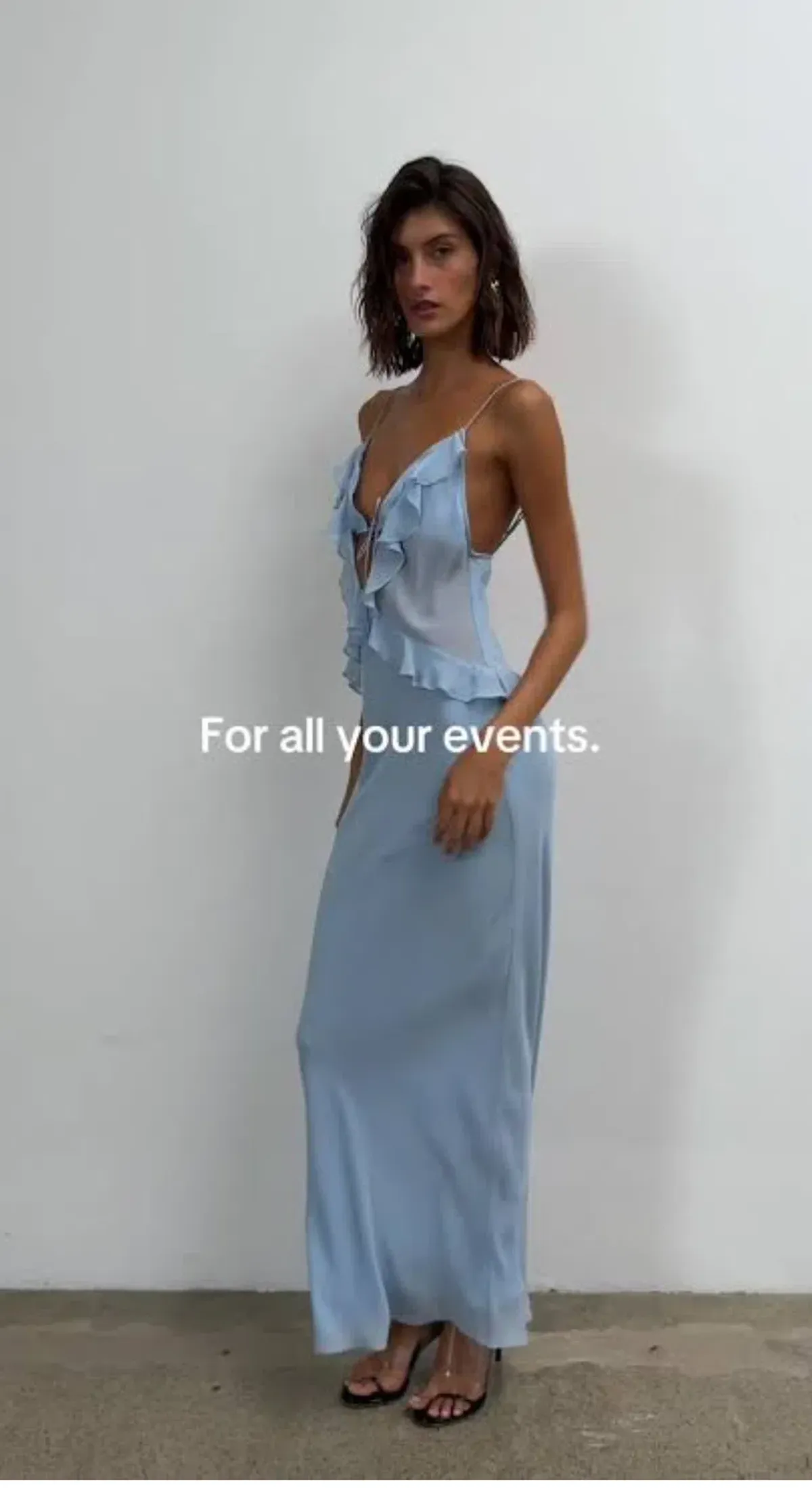 Venroy Silk Bralette Ruffle Maxi Dress Blue size Small / AU 8 - Image 4
