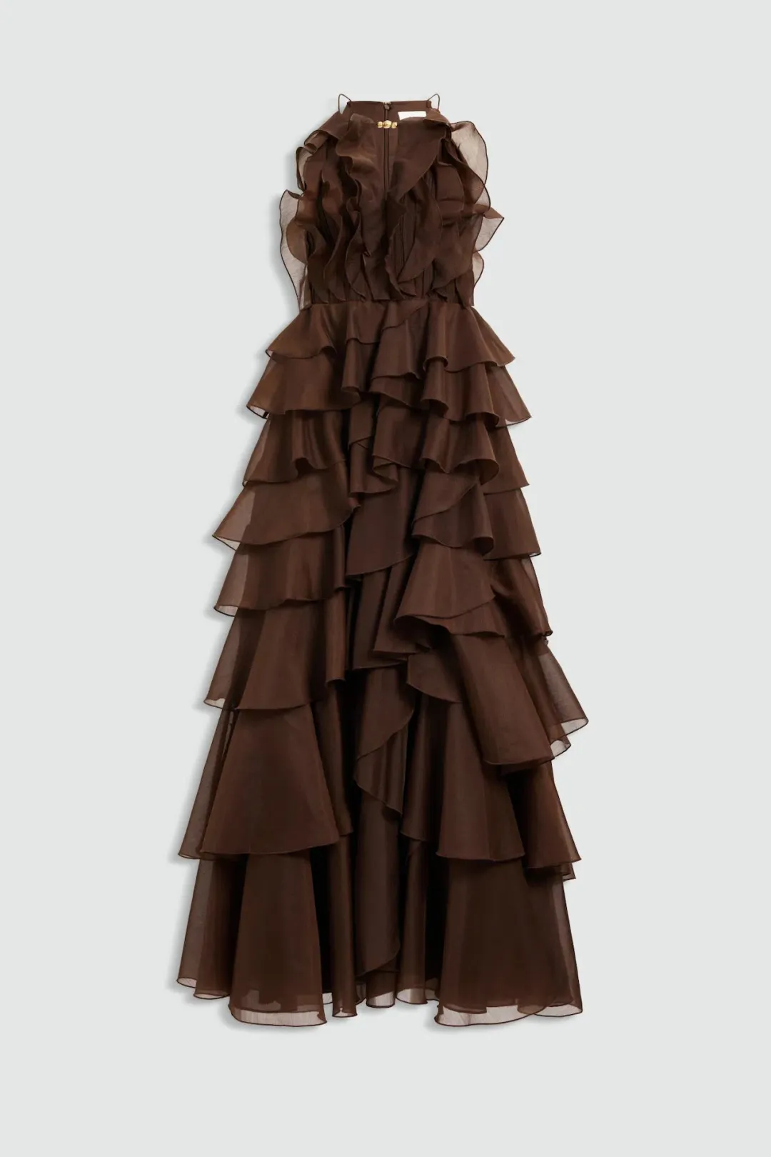Aje Cleo Maxi Gown in Carob Brown Size 12 for rent on The Volte - main image