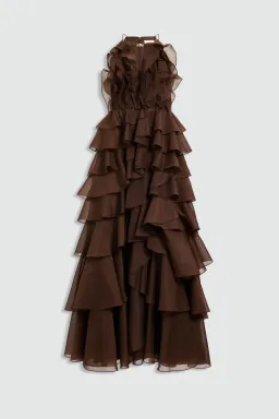 Aje Cleo Maxi Gown in Carob Brown Size 12 for rent on The Volte - image 5