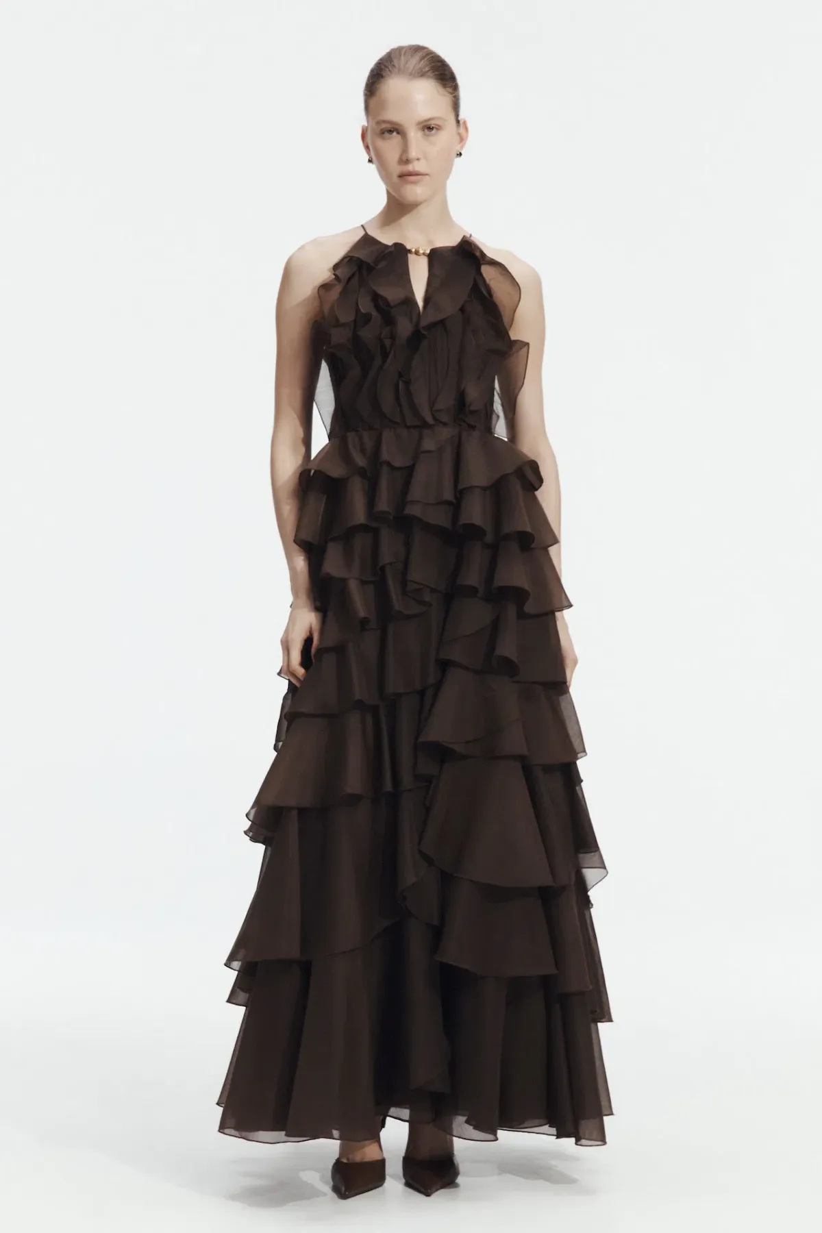 Aje Cleo Maxi Gown in Carob Brown Size 12 - Image 1