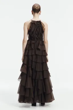 Aje Cleo Maxi Gown in Carob Brown Size 12 for rent on The Volte - image 3