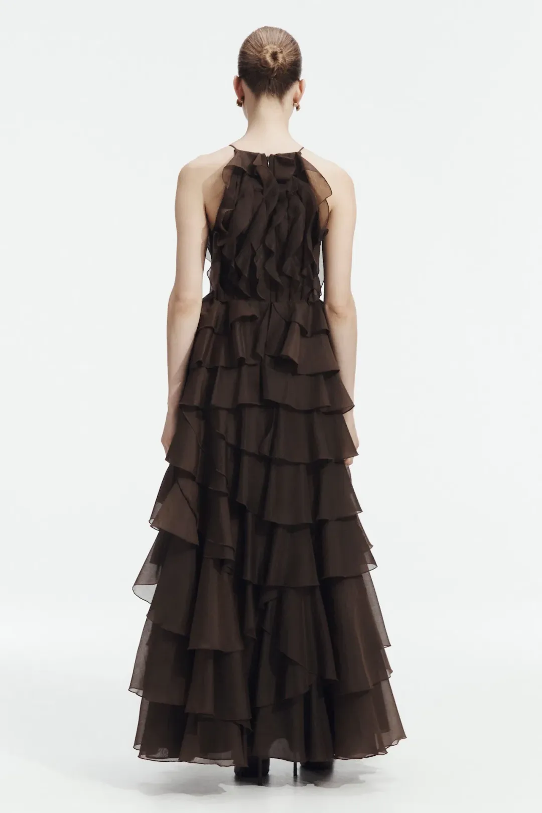 Aje Cleo Maxi Gown in Carob Brown Size 10 for rent on The Volte - main image