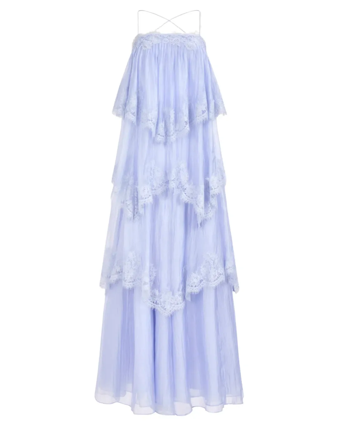 Aje Ophelia Lace Gown French Blue Size 10 for rent on The Volte - main image