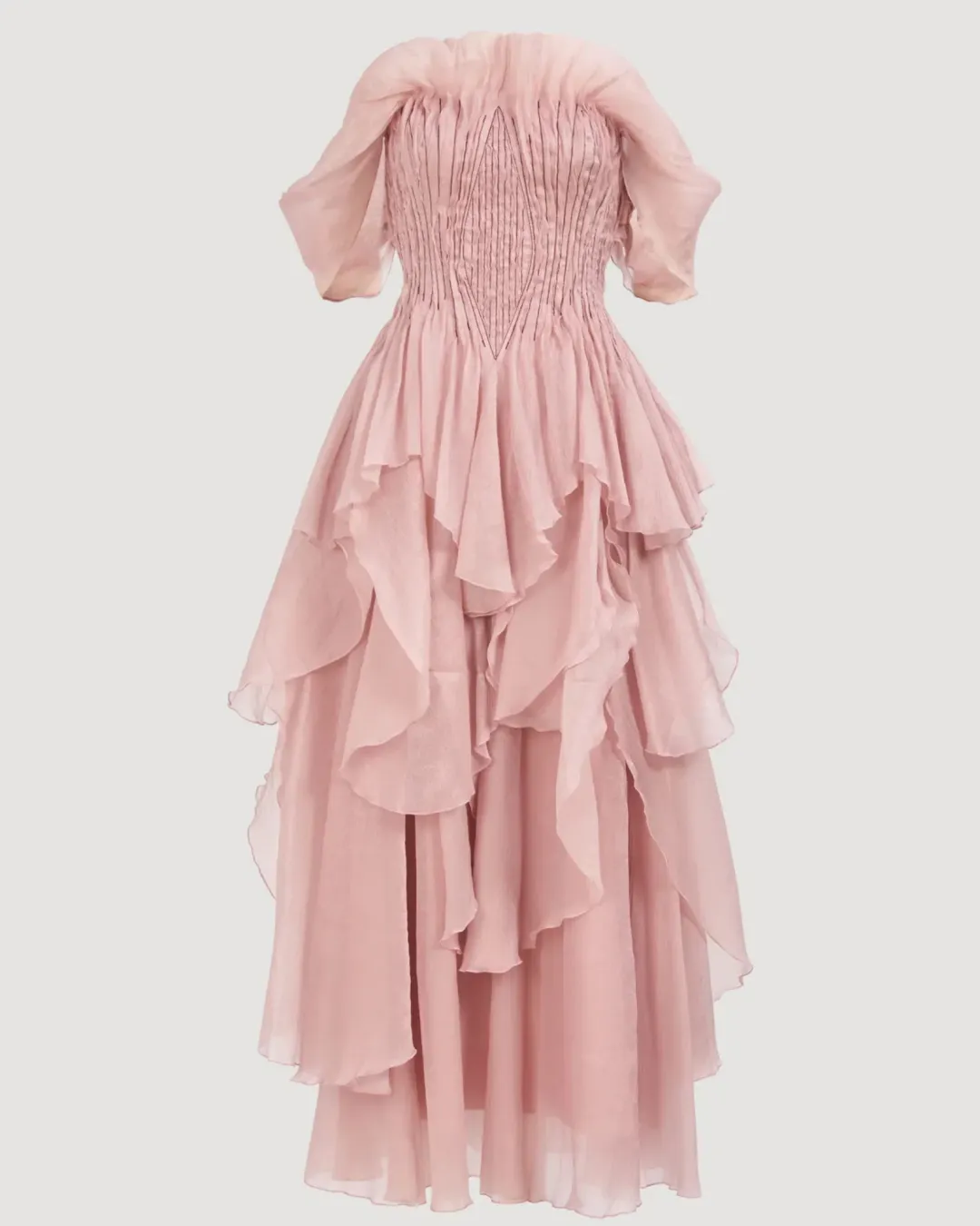 Aje Nisha Gown Fawn Pink Size AU 14 for rent on The Volte - main image