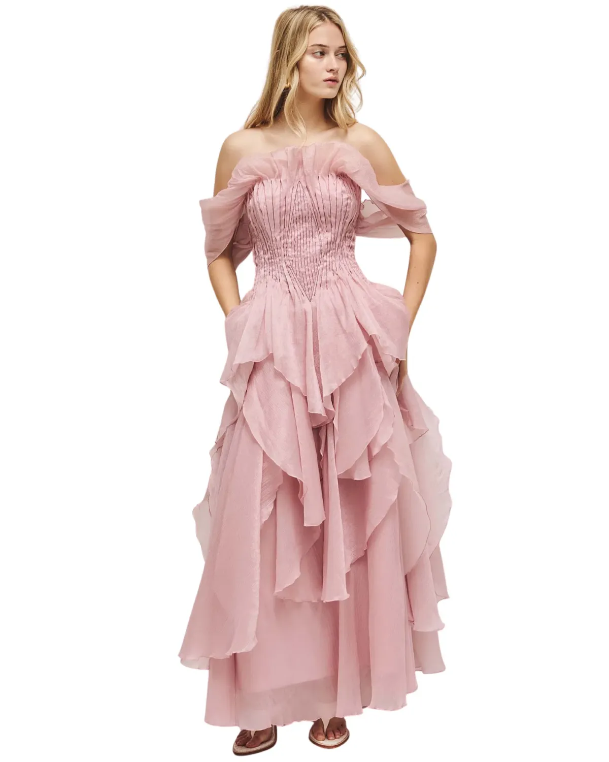 Aje Nisha Gown Fawn Pink Size AU 14 - Image 5