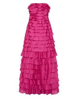 Aje Fleur Pleated Gown Magenta Size AU 12 for rent on The Volte - image 5