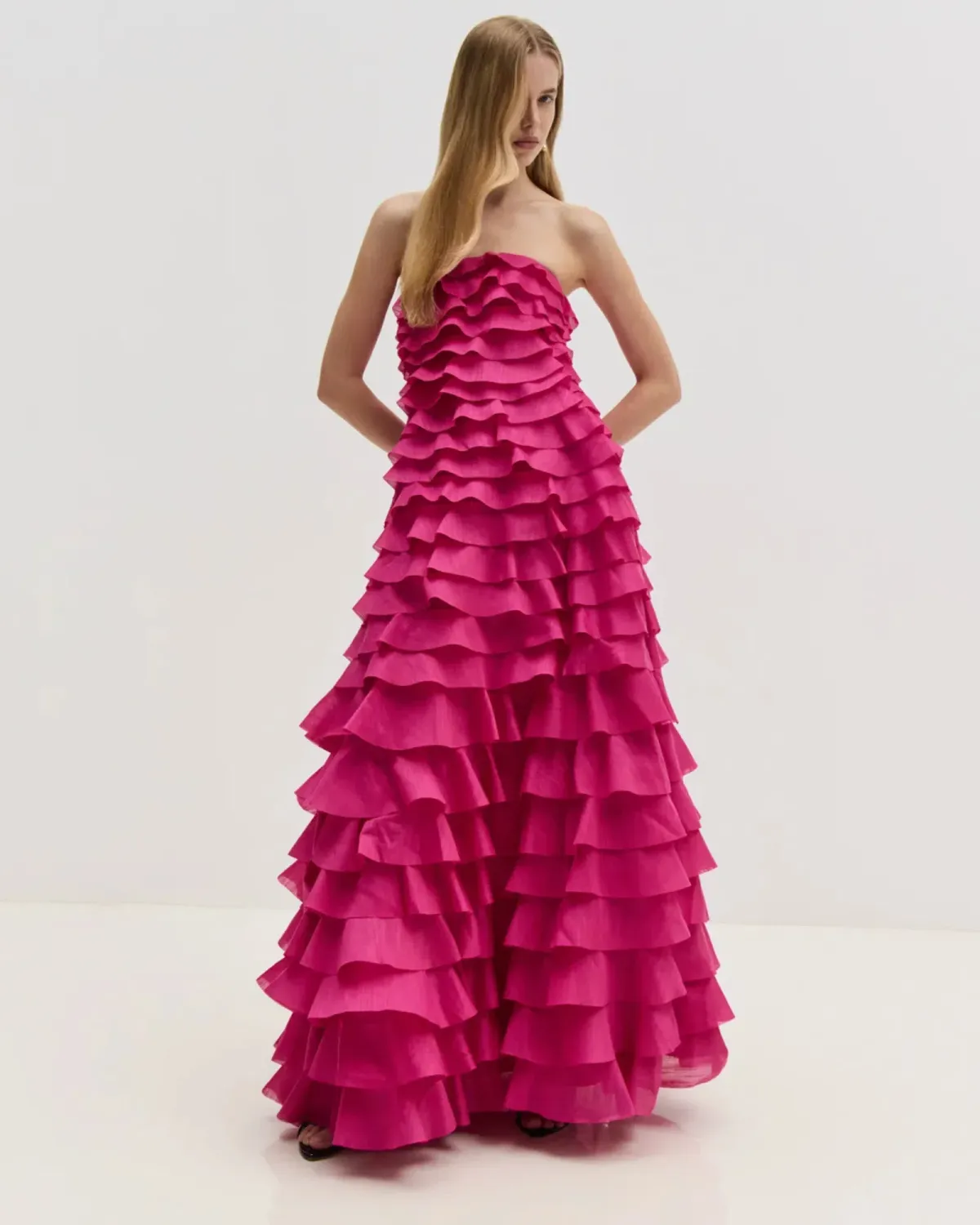 Aje Fleur Pleated Gown Magenta Size AU 12 - Image 1
