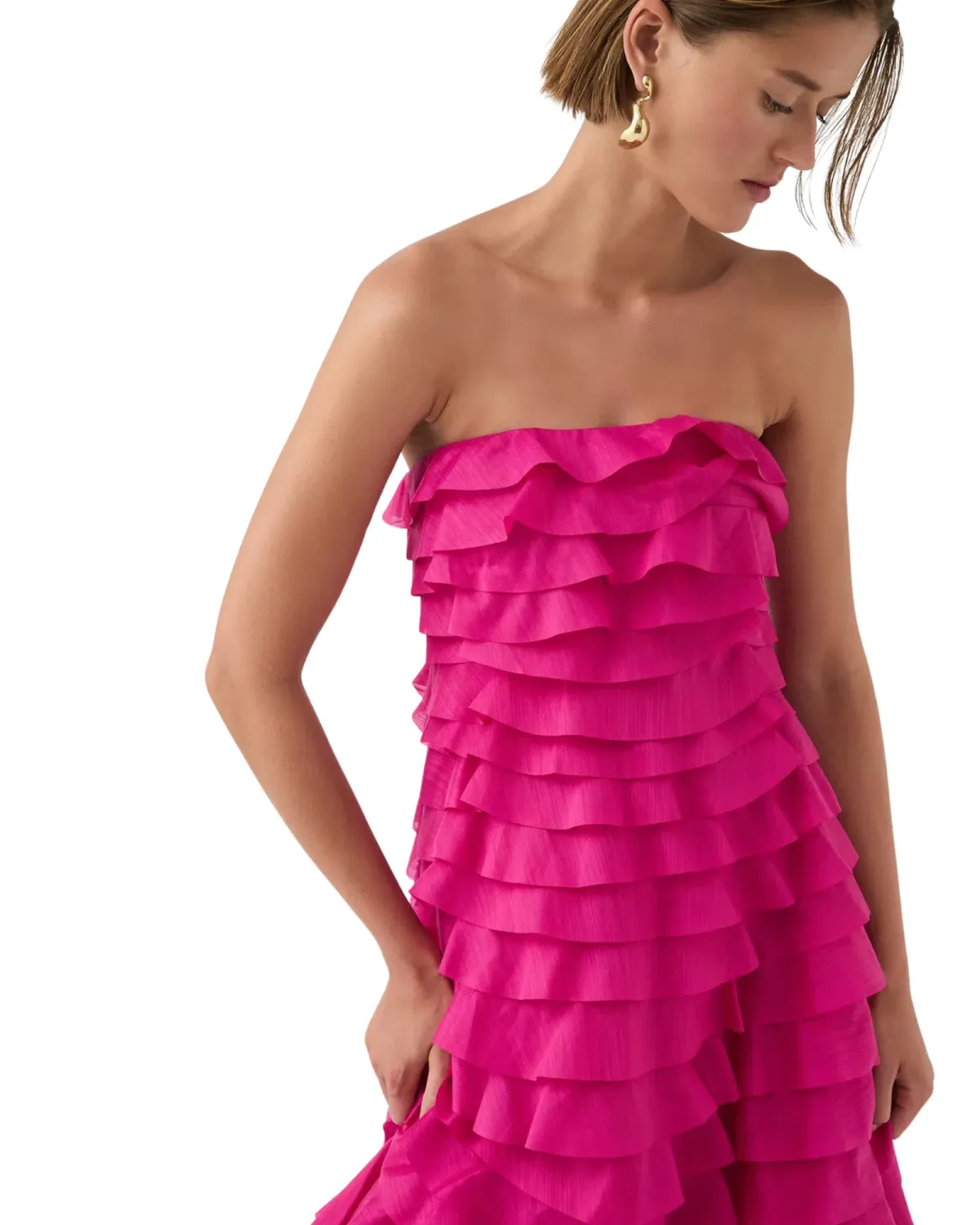 Aje Fleur Pleated Gown Magenta Size AU 12 - Image 2