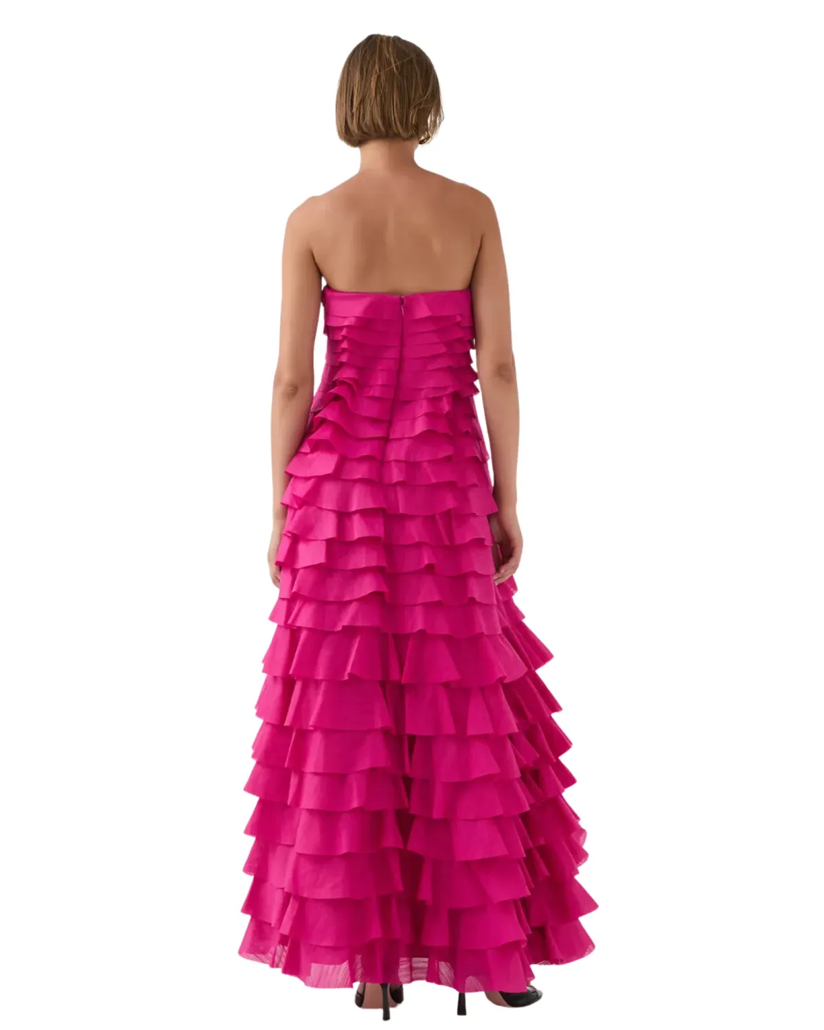 Aje Fleur Pleated Gown Magenta Size AU 12 - Image 3