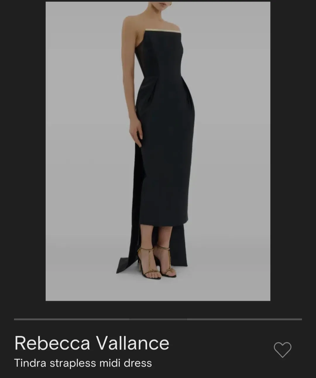 Rebecca Vallance Tindara Black Midi size 14 for rent on The Volte - main image
