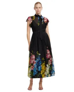 Leo Lin Grace Flutter Sleeve Midi Dress Size 12 for rent on The Volte - image 1