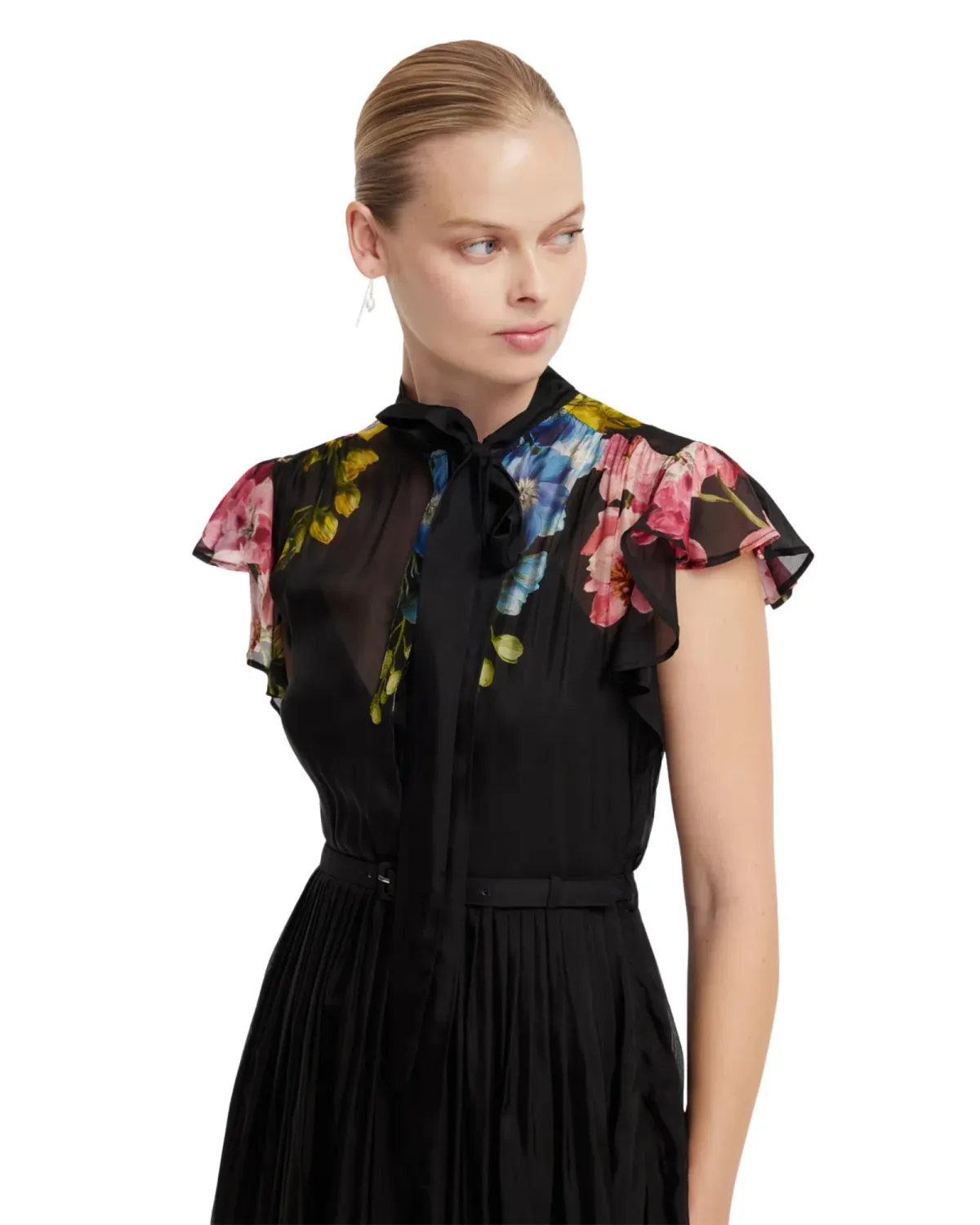 Leo Lin Grace Flutter Sleeve Midi Dress Size 12 - Image 3