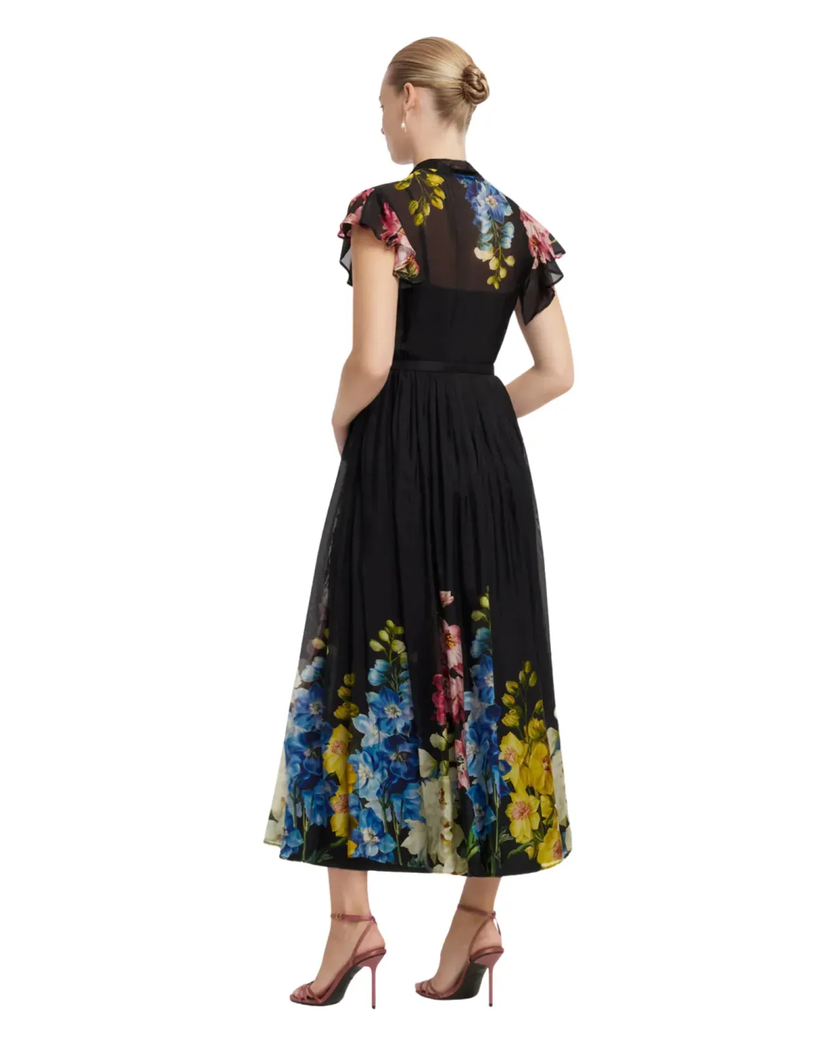 Leo Lin Grace Flutter Sleeve Midi Dress Size 12 - Image 2