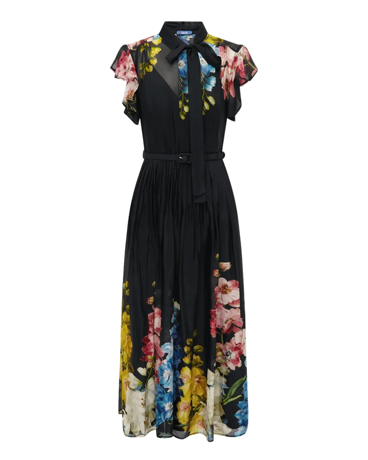 Leo Lin Grace Flutter Sleeve Midi Dress Size 12 - Image 5