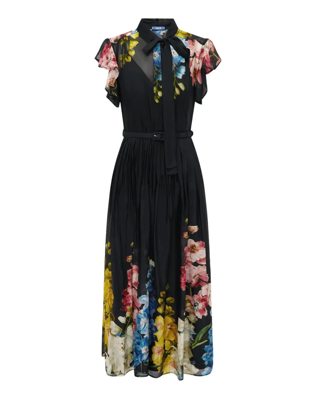 Leo Lin Grace Flutter Sleeve Midi Dress Size 14 for rent on The Volte - main image
