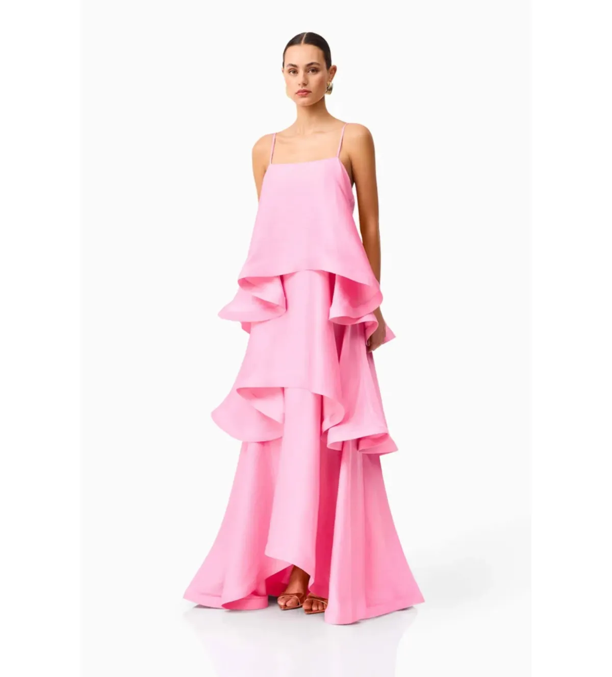 Elliatt Tilly Tiered Maxi Dress in Pink Size M/AU10 - Image 2