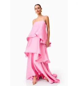 Elliatt Tilly Tiered Maxi Dress in Pink Size L/AU12 for rent on The Volte - image 5
