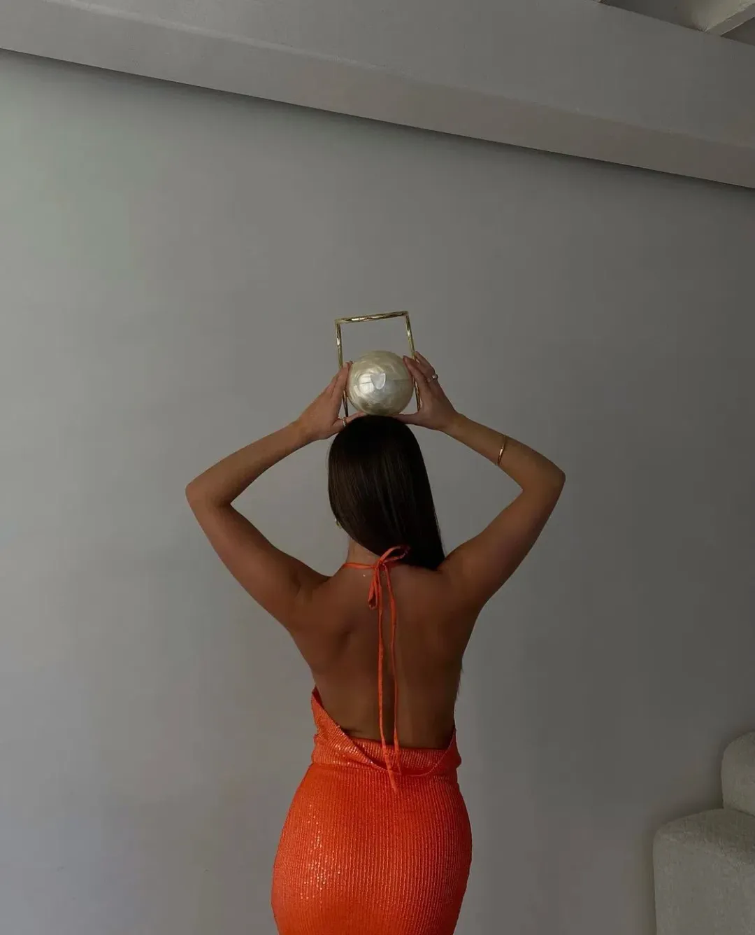 Alamour the Label - Stella Orange dress for rent on The Volte - main image