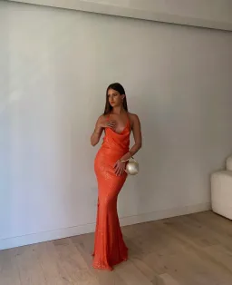 Alamour the Label - Stella Orange dress for rent on The Volte - image 6