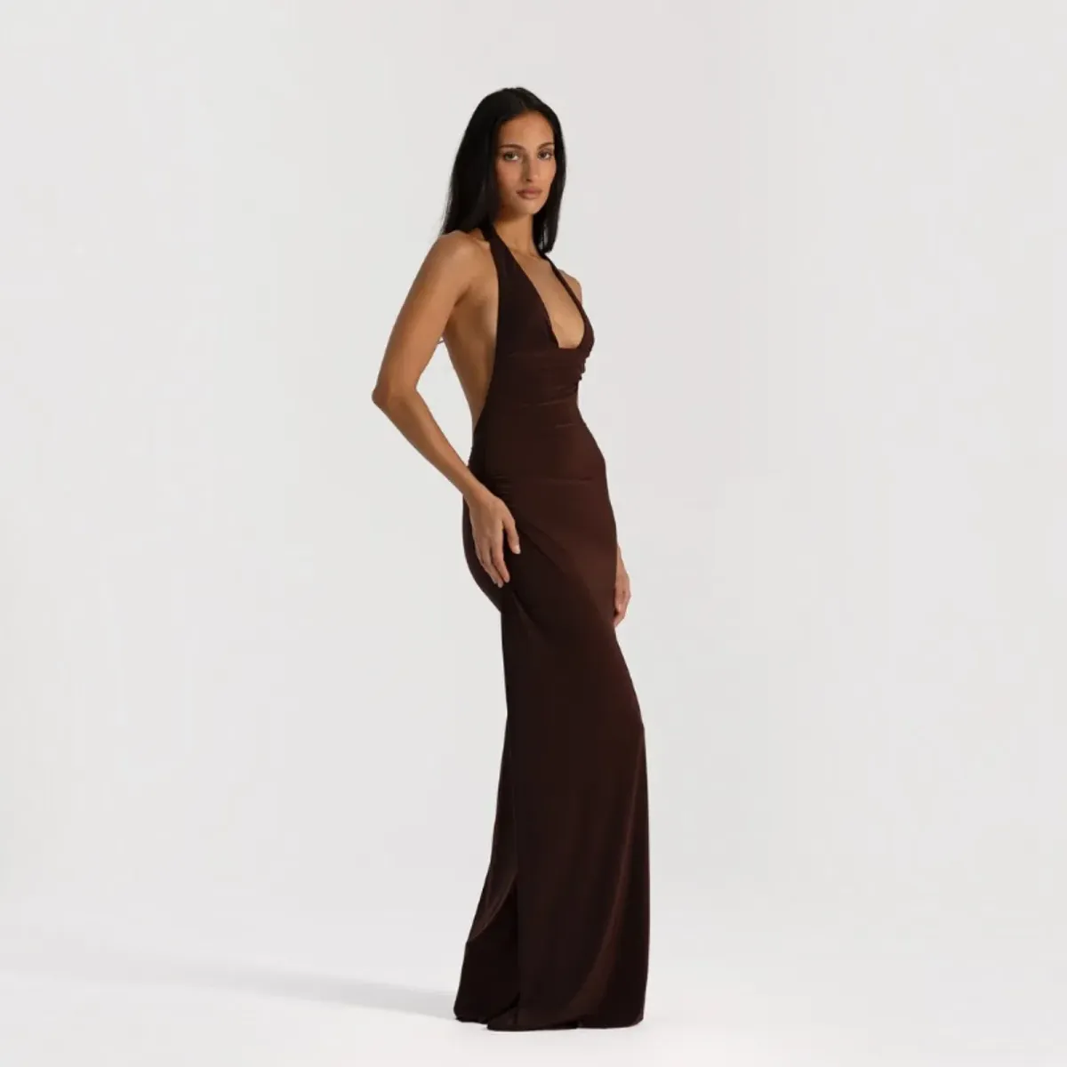 Natalie Rolt Mariela Gown In Espresso Size 8 - Image 2