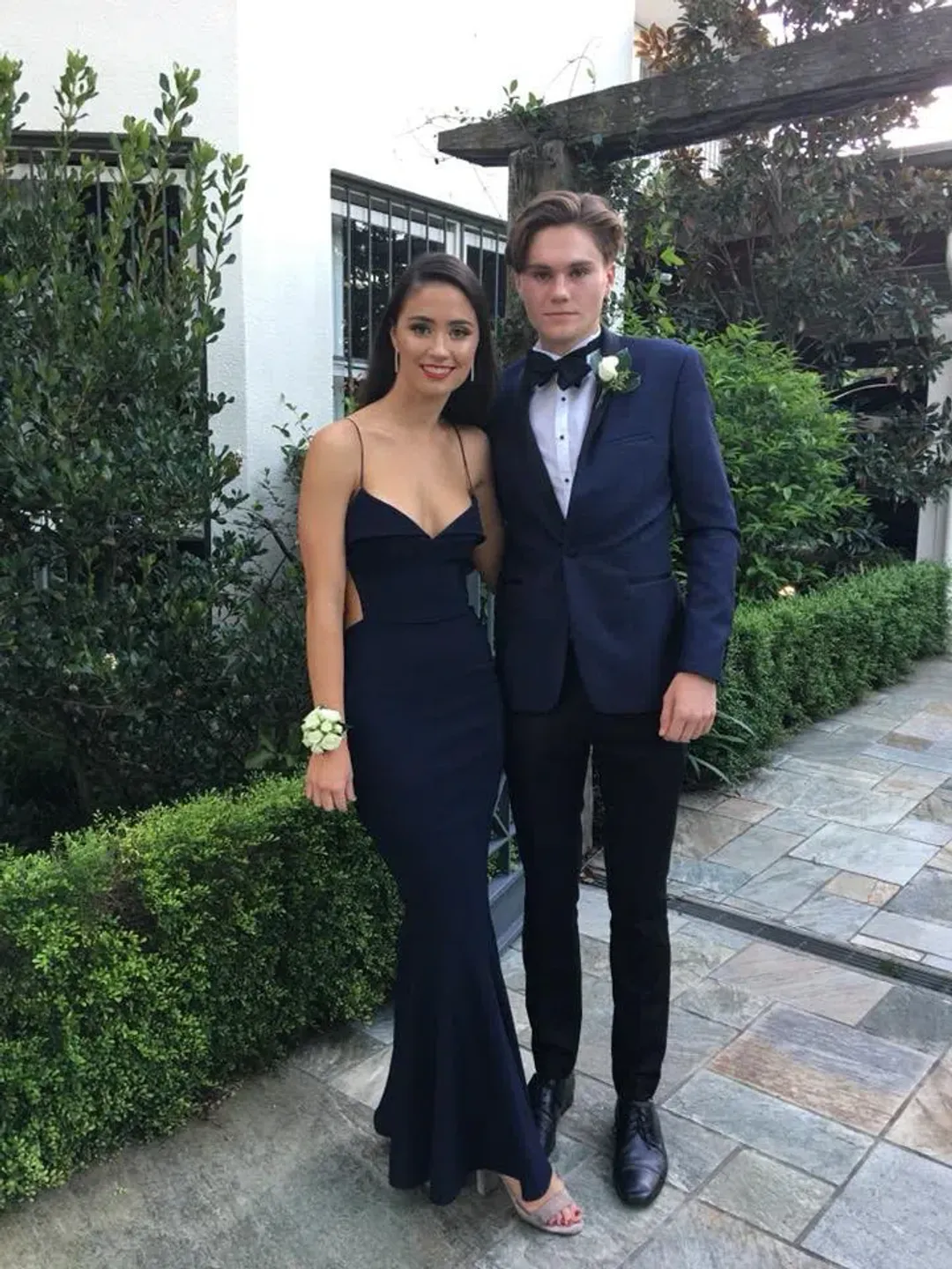 House of Ezis Famous Foldover Navy dress for rent on The Volte - main image