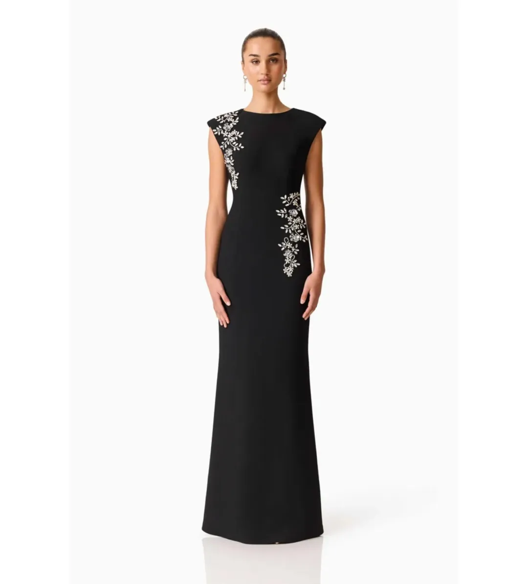 Elliatt Veda Embellished Gown in Black Size L/AU12 for rent on The Volte - main image