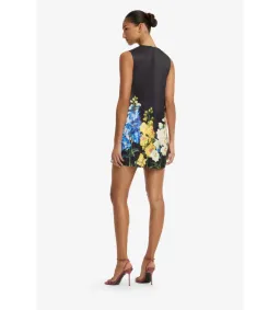 Leo Lin Yvonne Embroidered Mini Dress in Snapdragon Print in Ebony Size AU12 for rent on The Volte - image 3