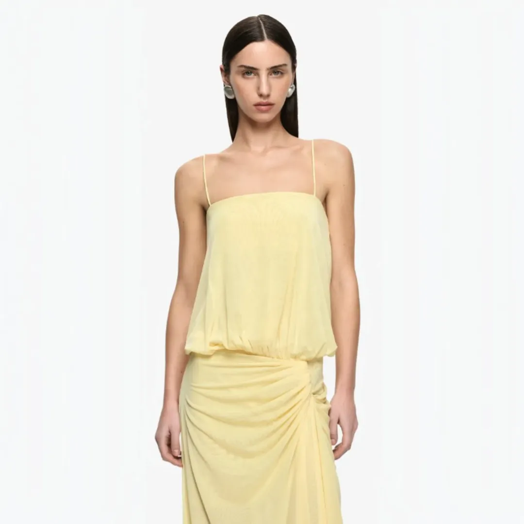 Bec & Bridge Kora Blouson Maxi Dress in Lemon Cream Size 8 for rent on The Volte - main image