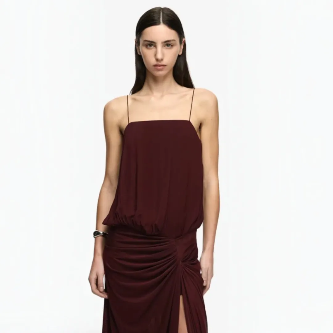 Bec & Bridge Kora Blouson Maxi Dress in Plum Size 8 for rent on The Volte - main image