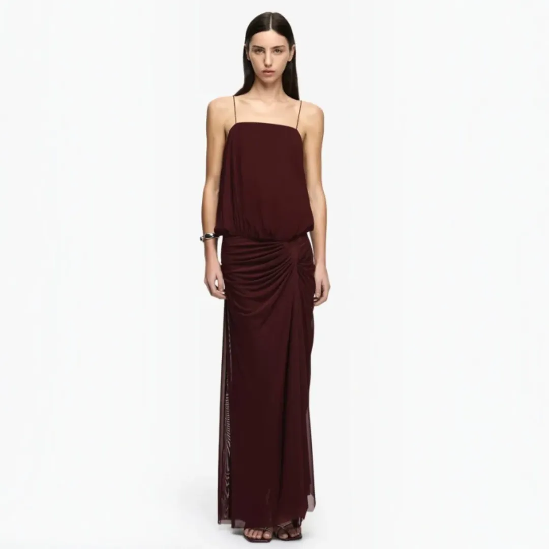 Bec & Bridge Kora Blouson Maxi Dress in Plum Size 8 for rent on The Volte - main image