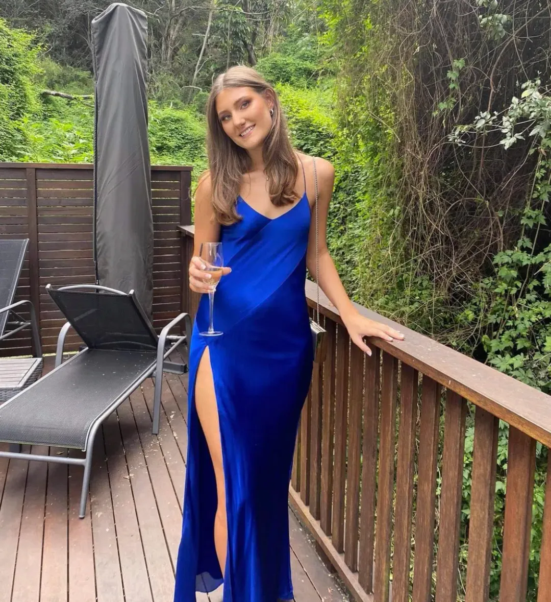 Michelle Mason Bias Cobalt dress for rent on The Volte - main image