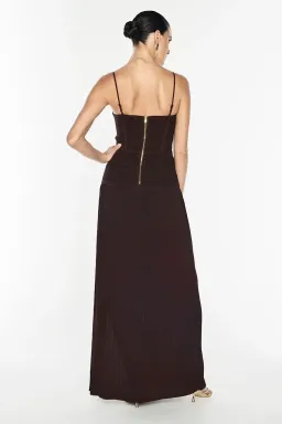 MANNING CARTELL DOUBLE TIME PLEAT MAXI CHOCOLATE / SIZE 10 for rent on The Volte - image 2