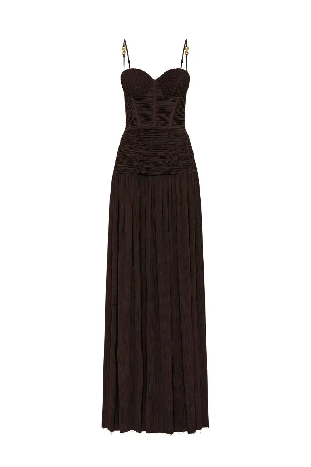 MANNING CARTELL DOUBLE TIME PLEAT MAXI CHOCOLATE / SIZE 10 for rent on The Volte - main image