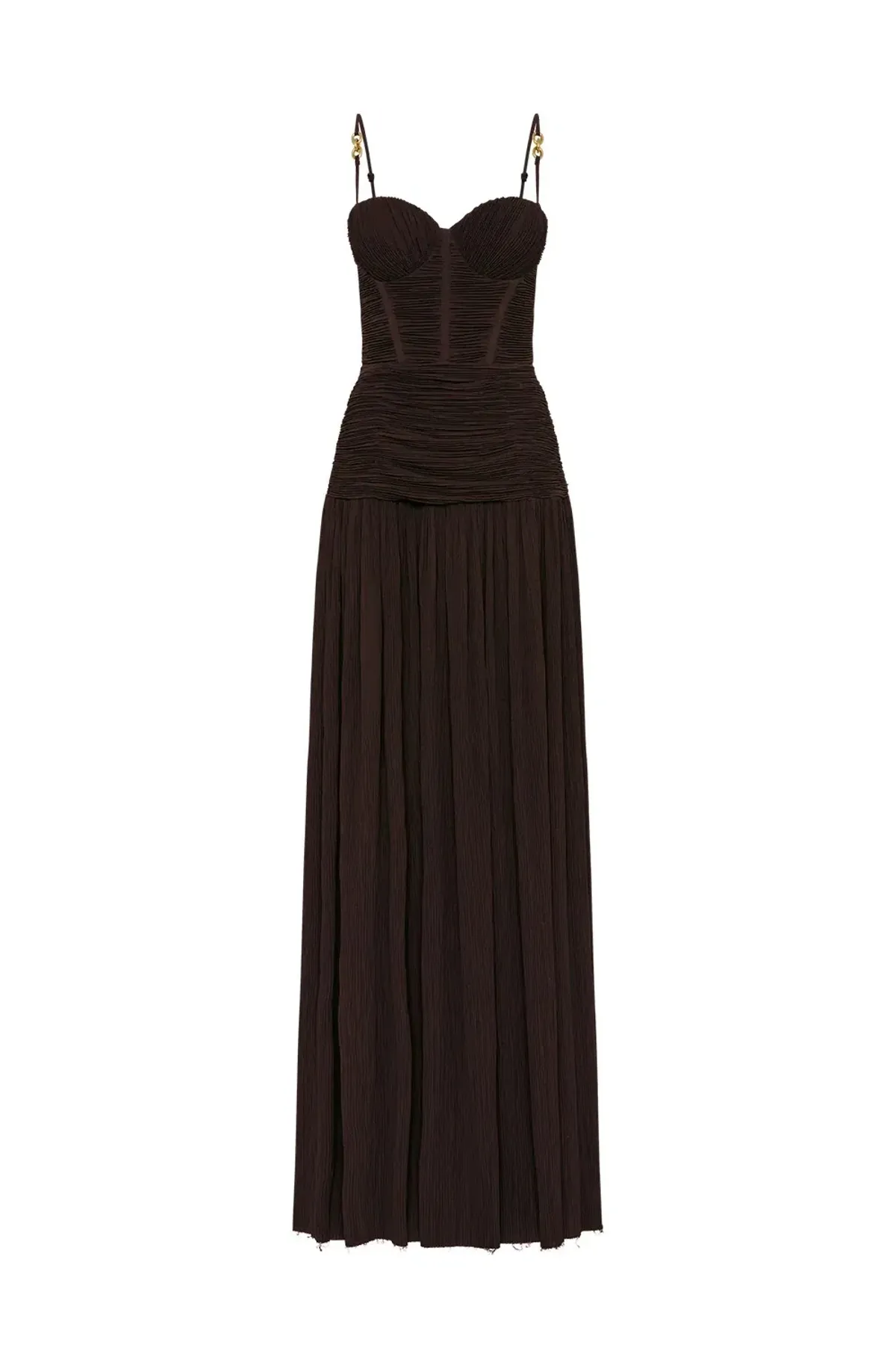 MANNING CARTELL DOUBLE TIME PLEAT MAXI CHOCOLATE / SIZE 10 - Image 5